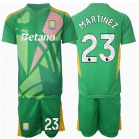 Fotballdrakt Barn Aston Villa Emiliano Martinez #23 Keeper Hjemmedraktsett 2024-25 Kortermet (+ Korte bukser)